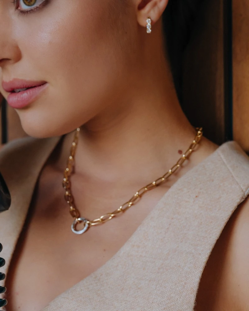 Collier bicolor briljant 0,42 crt.