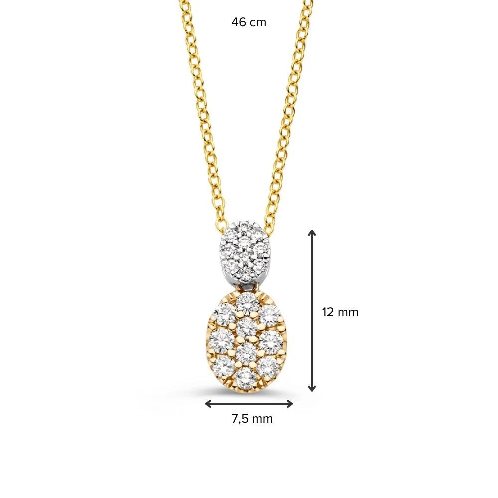 Collier bicolor briljant 0,53 crt.