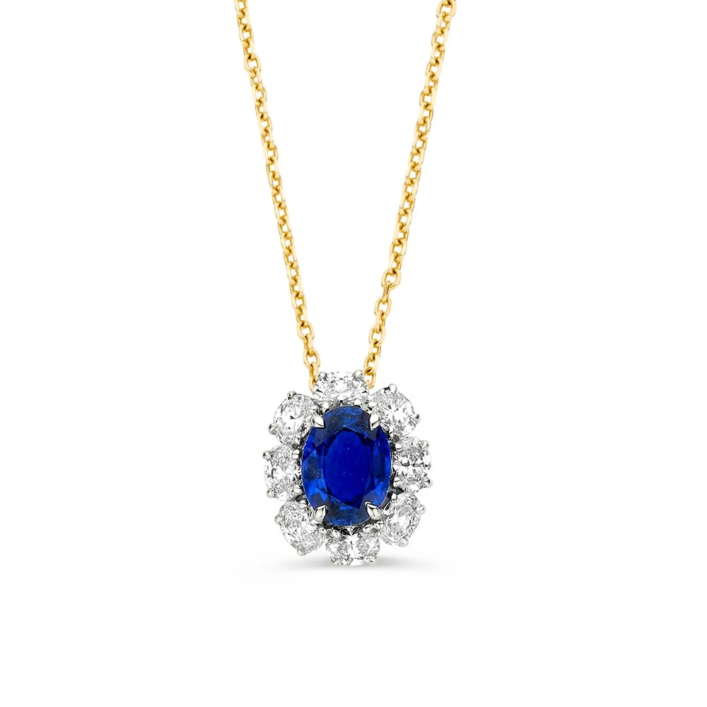 Collier bicolor saffier+briljant