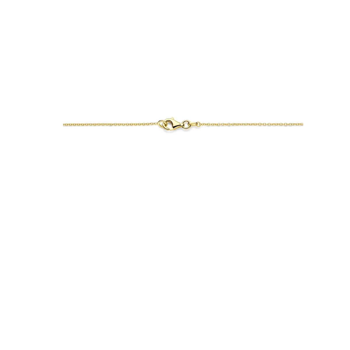 collier blauw en groen kwartsiet 45 cm 14K geelgoud