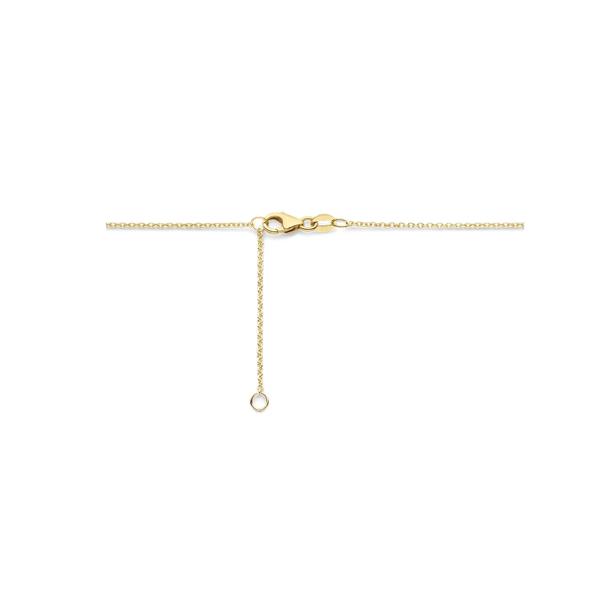 collier blauw topaas en diamant 0.15ct h si 42 - 45 cm 14K geelgoud