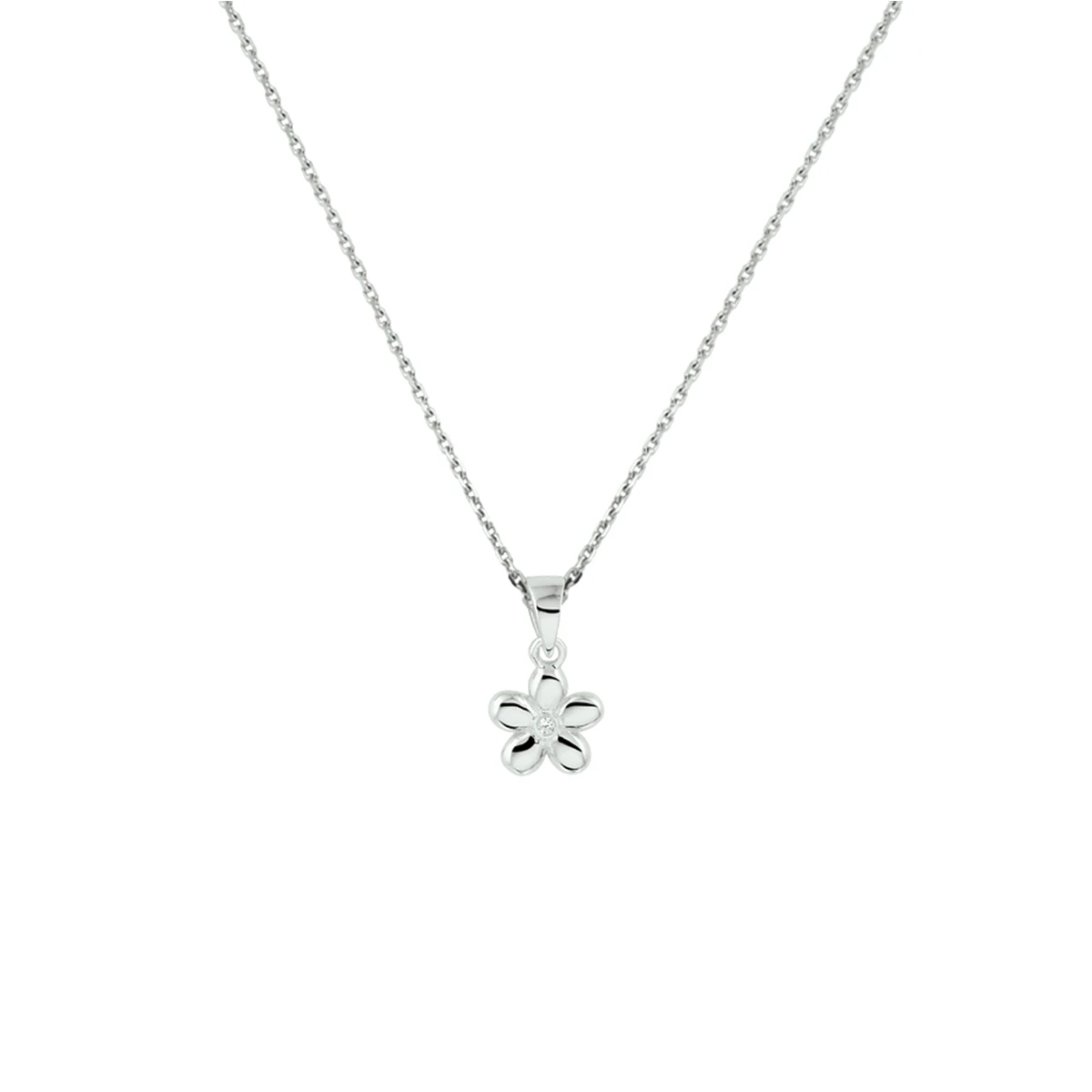 collier bloem 1,1 mm 36 + 4 cm zilver gerhodineerd