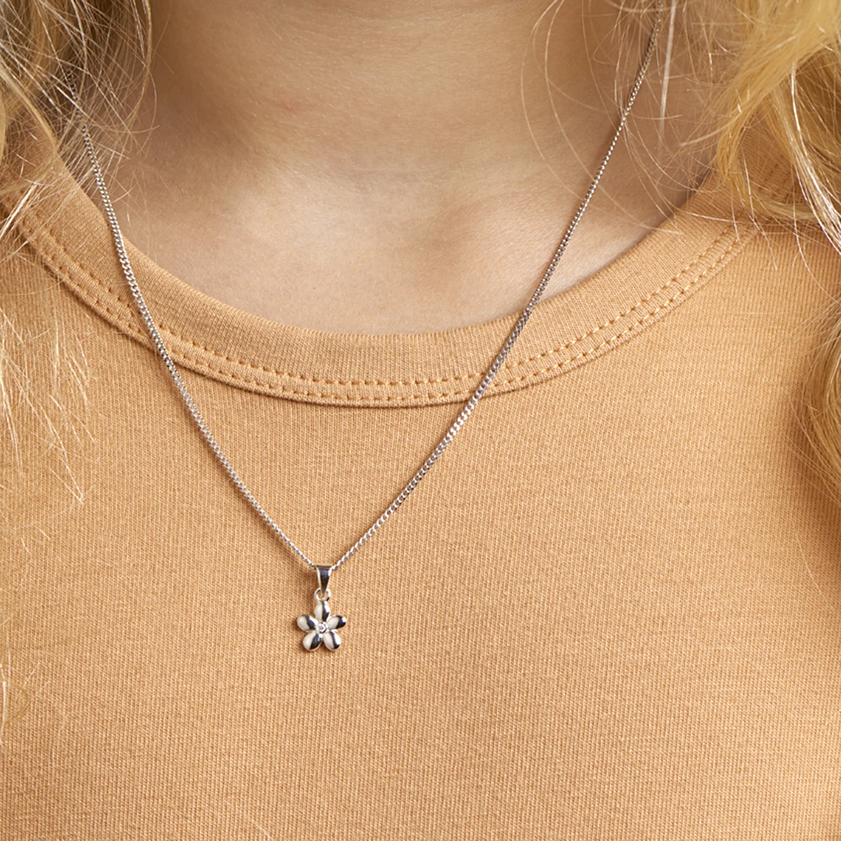 collier bloem 1,1 mm 36 + 4 cm zilver gerhodineerd