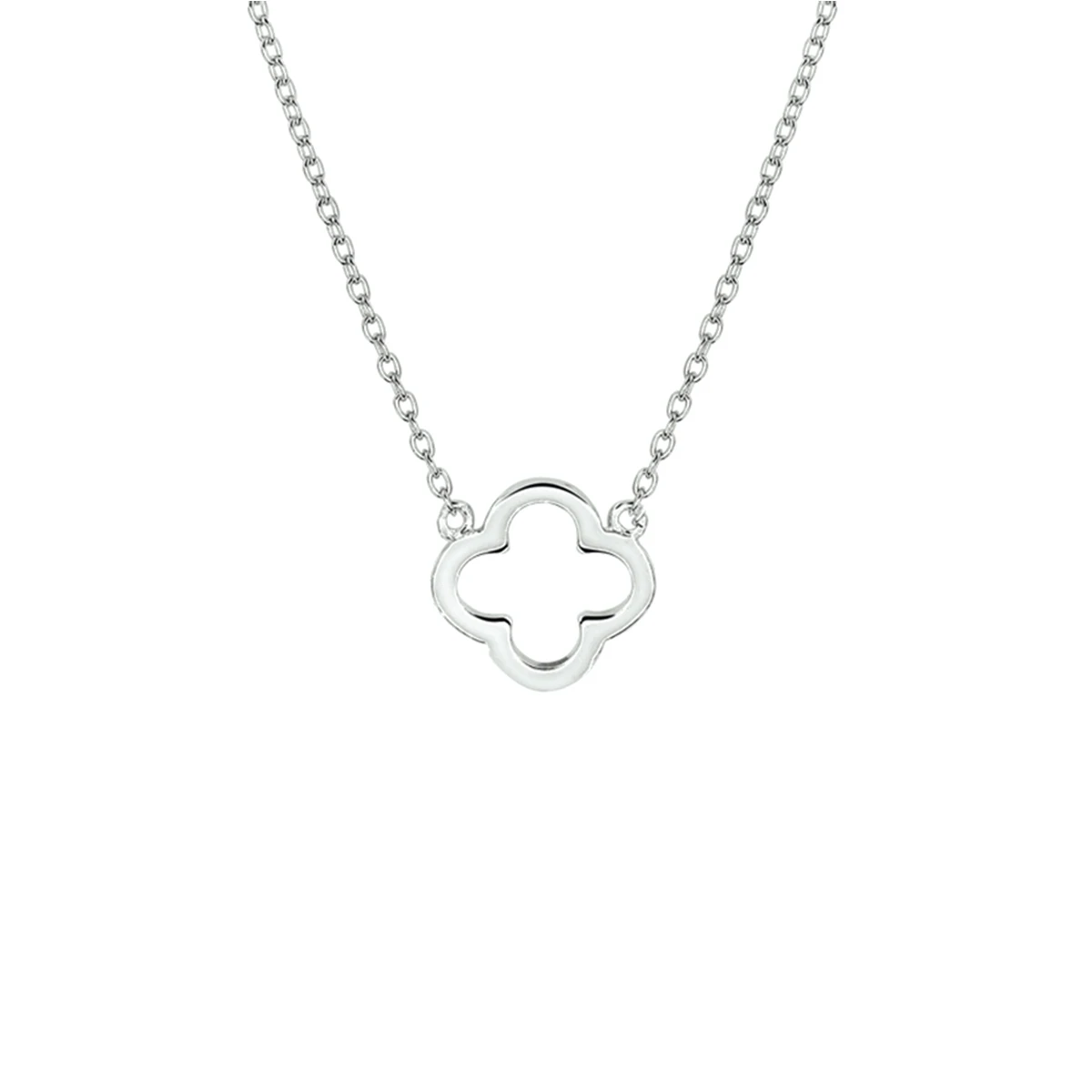 collier bloem 1,2 mm 41 + 4 cm zilver gerhodineerd