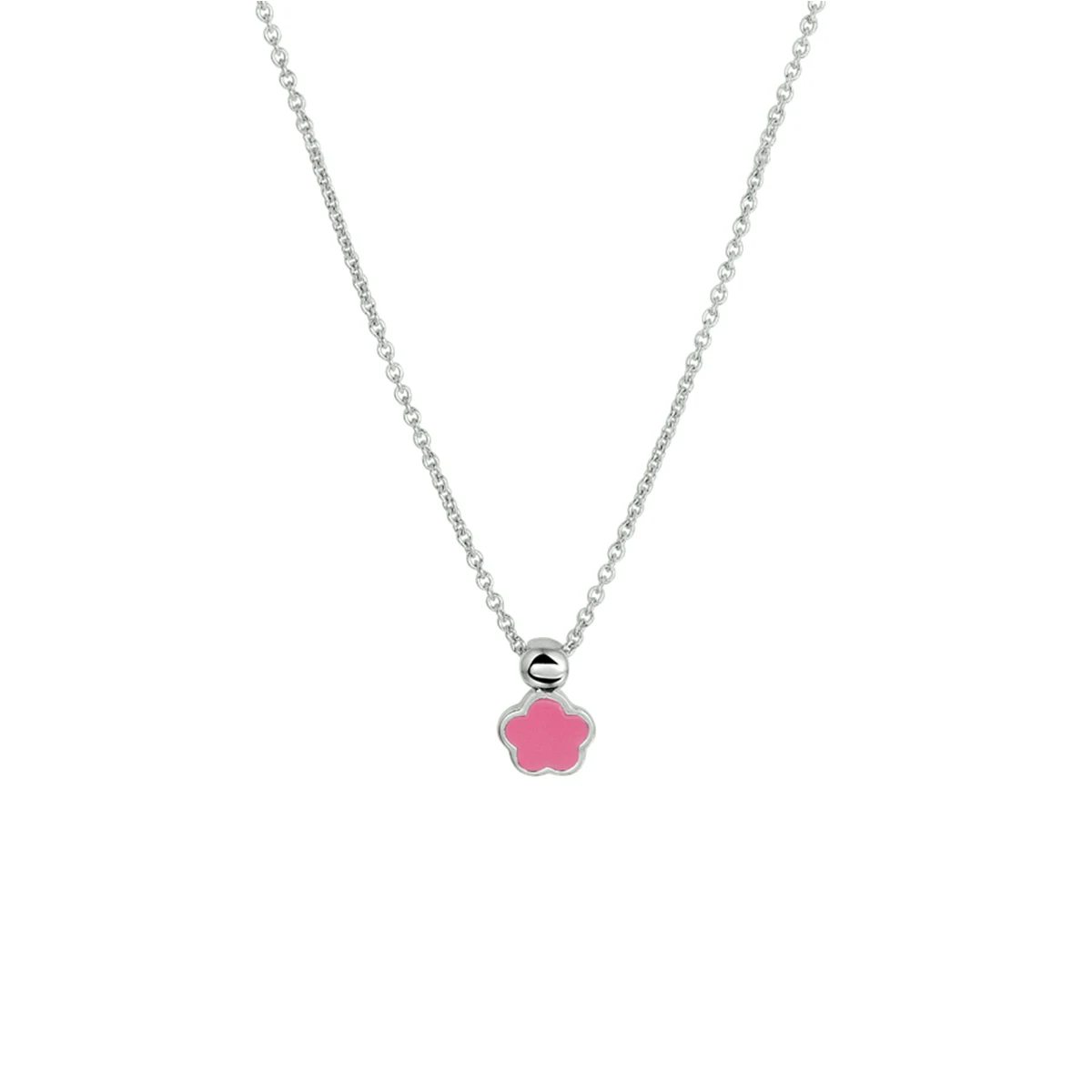 collier bloem 36 - 38 cm zilver gerhodineerd