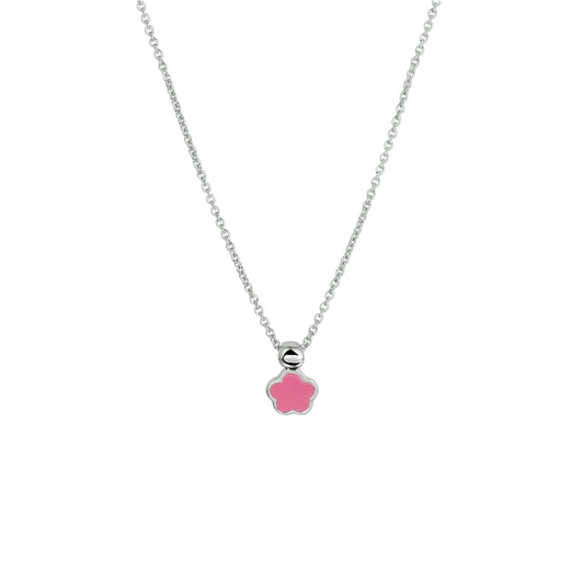 collier bloem 36 - 38 cm zilver gerhodineerd