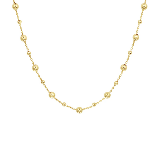 collier bolletjes 0,8 mm 42 - 45 cm 14K geelgoud