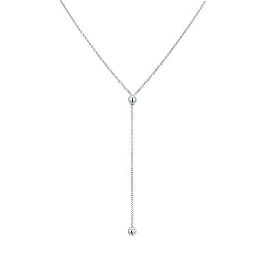 collier bolletjes 1,0 mm 45 + 5 cm zilver gerhodineerd