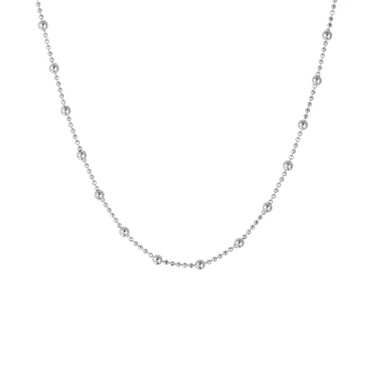collier bolletjes 2,0 mm 40 + 4 cm zilver gerhodineerd