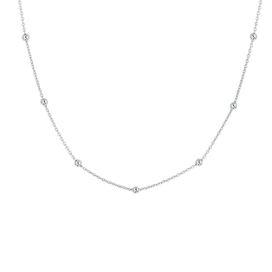 collier bolletjes 2,0 mm 40 + 4 cm zilver gerhodineerd