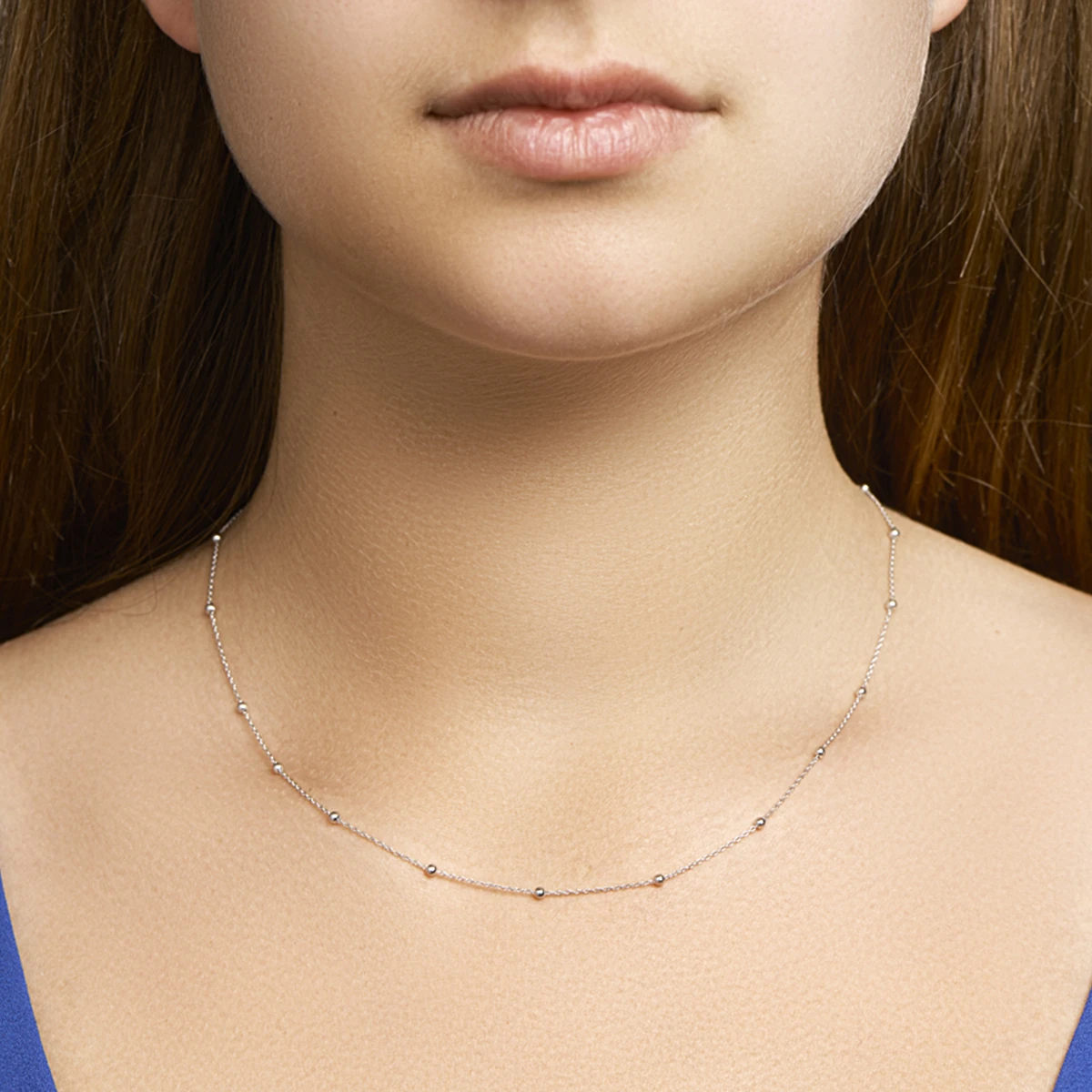 collier bolletjes 2,0 mm 40 + 4 cm zilver gerhodineerd