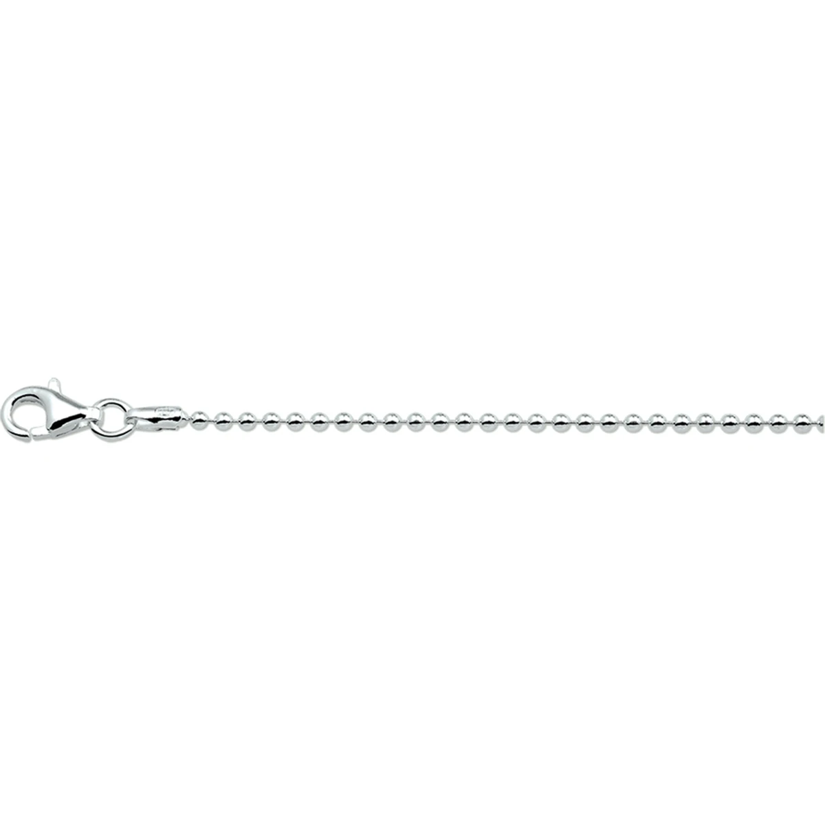 collier bolletjes 2,0 mm zilver wit