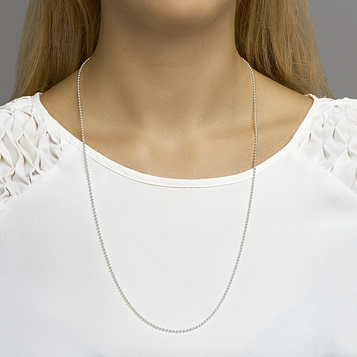 collier bolletjes 2,0 mm zilver wit