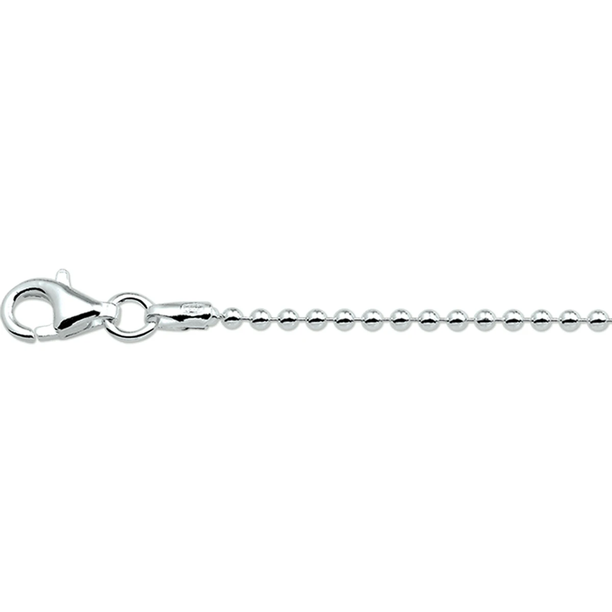 collier bolletjes 2,0 mm zilver wit