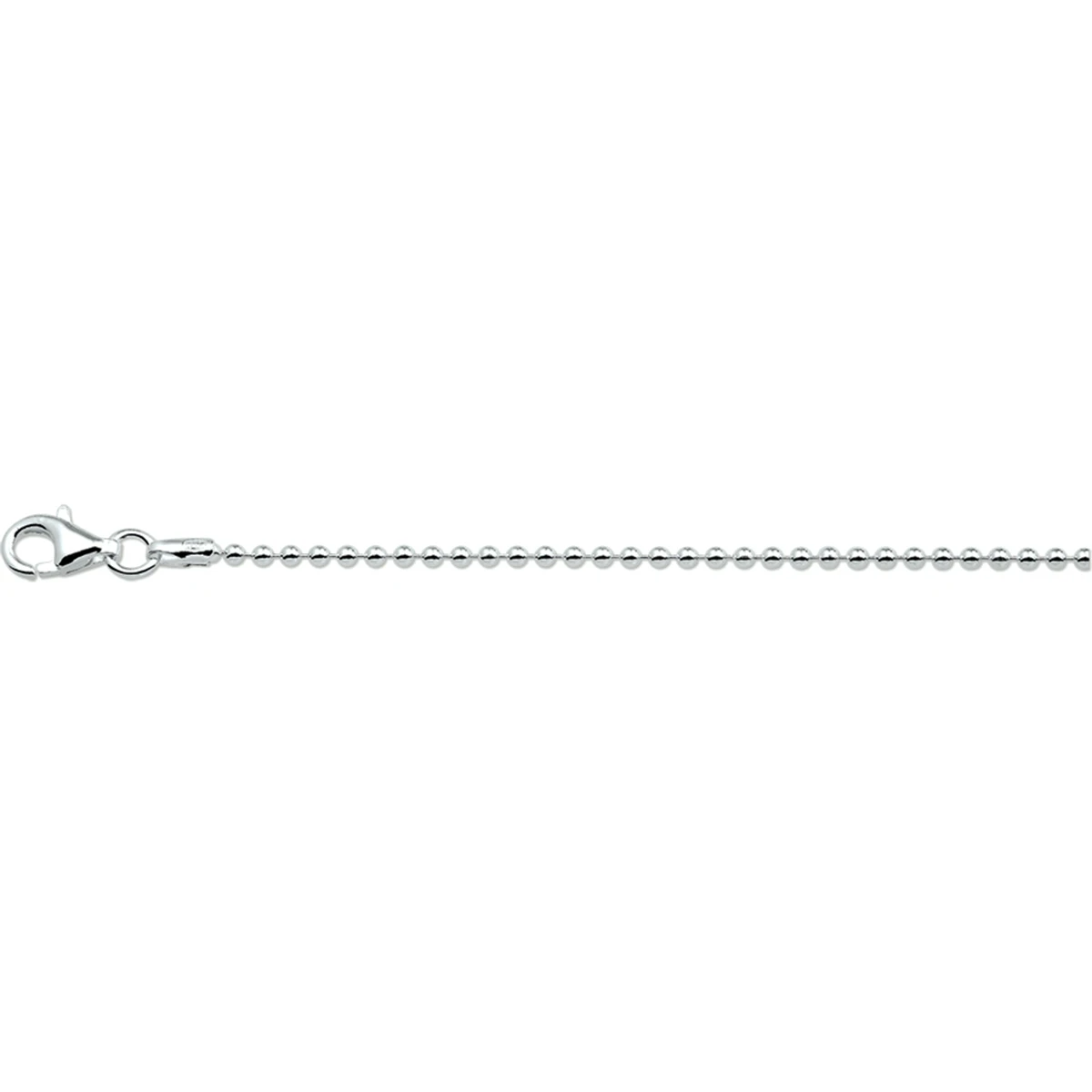 collier bolletjes 2,0 mm zilver wit