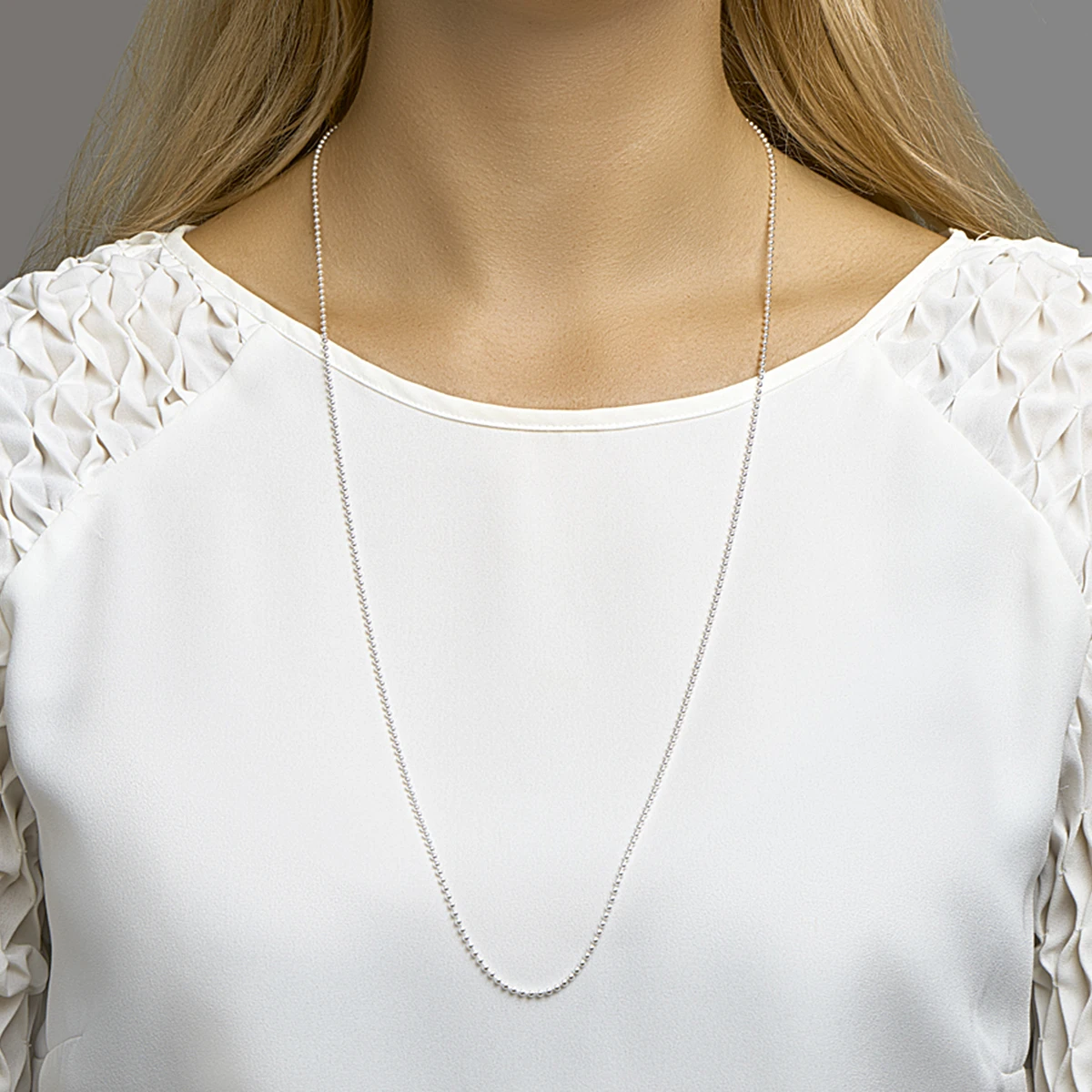 collier bolletjes 2,0 mm zilver wit