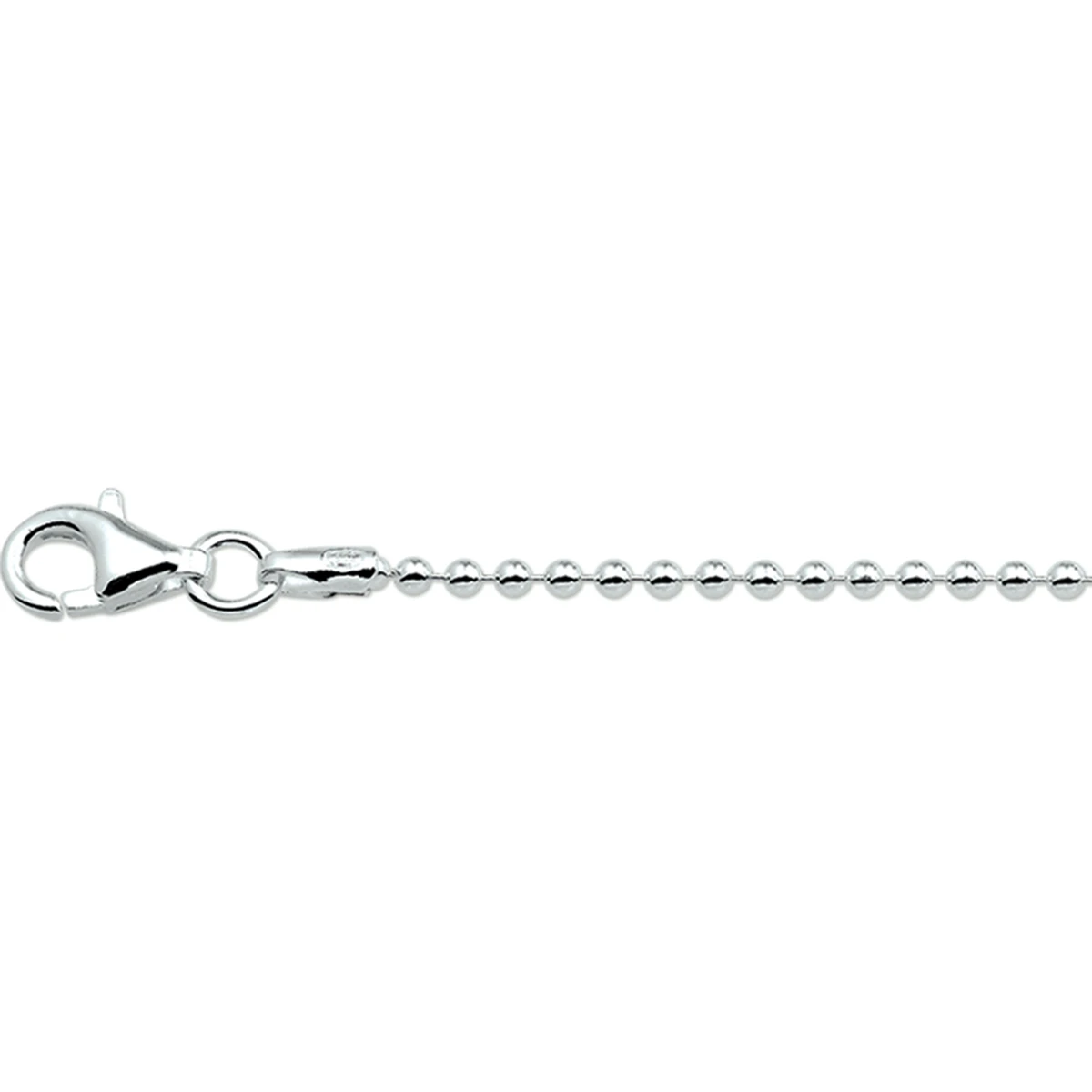 collier bolletjes 2,0 mm zilver wit