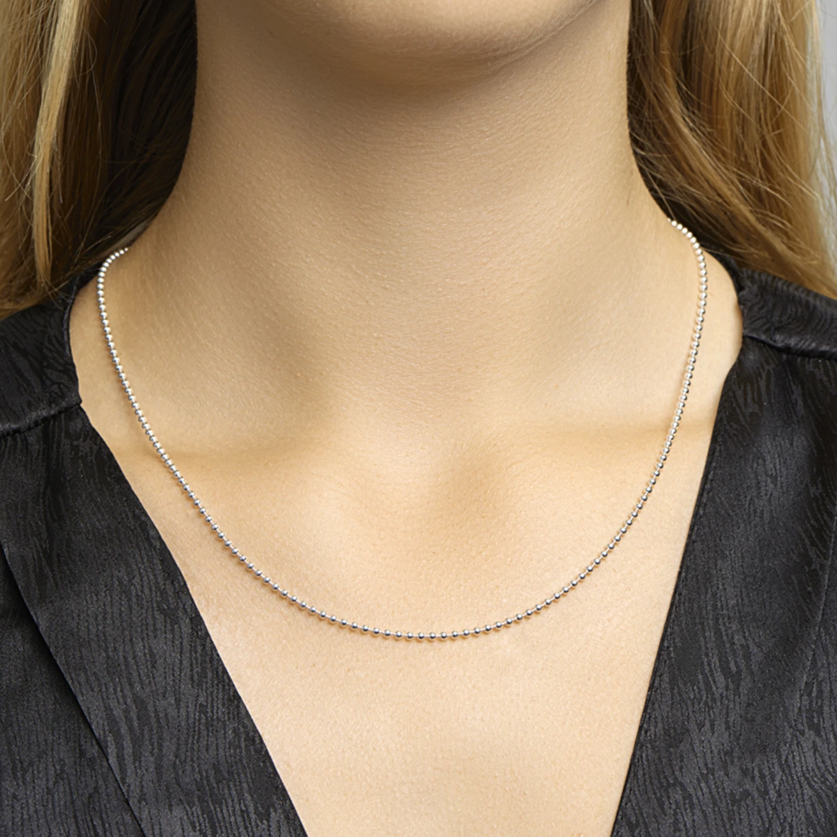 collier bolletjes 2,0 mm zilver wit