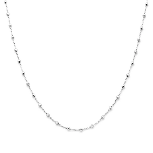 collier bolletjes 2,5 mm 40 + 4 cm zilver gerhodineerd