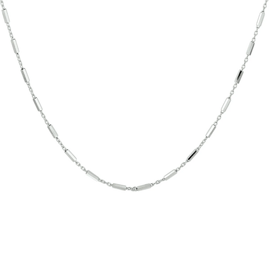 collier buisjes 1,4 mm zilver gerhodineerd