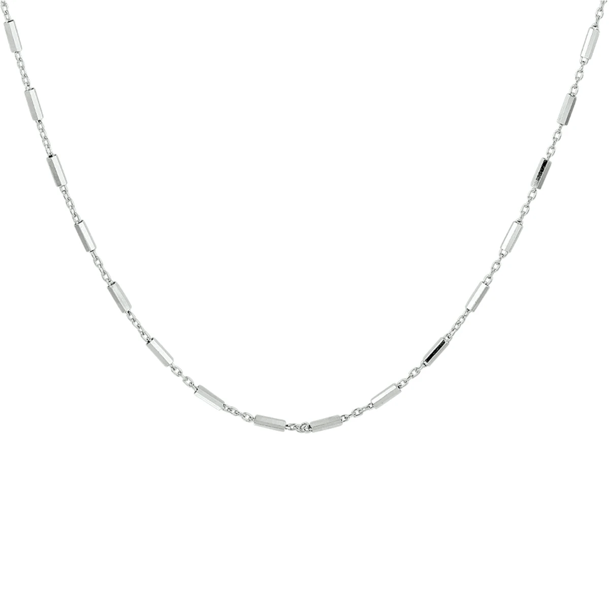 collier buisjes 1,4 mm zilver gerhodineerd