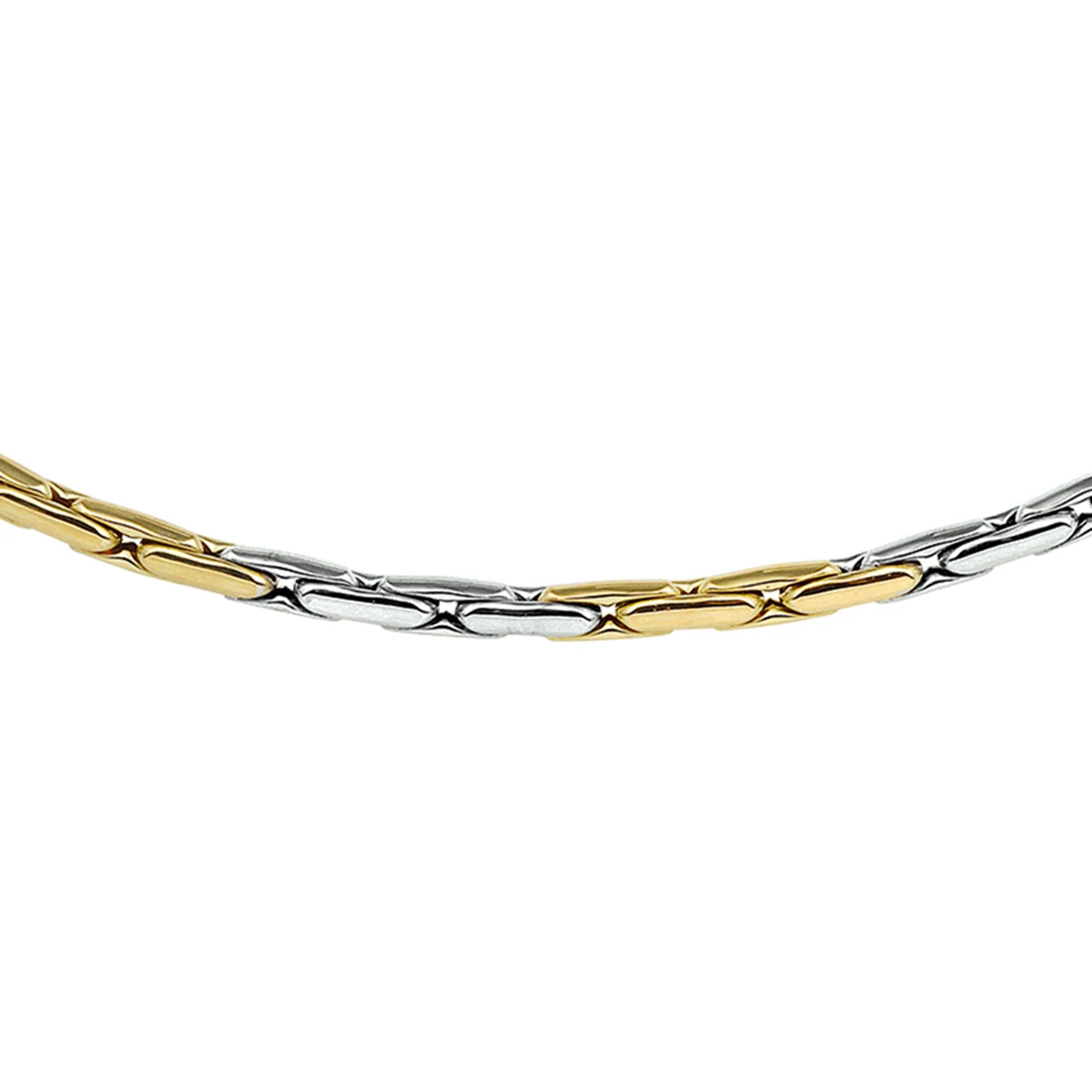 collier cardano 3,0 mm 45 cm 14K bicolor goud geel/wit