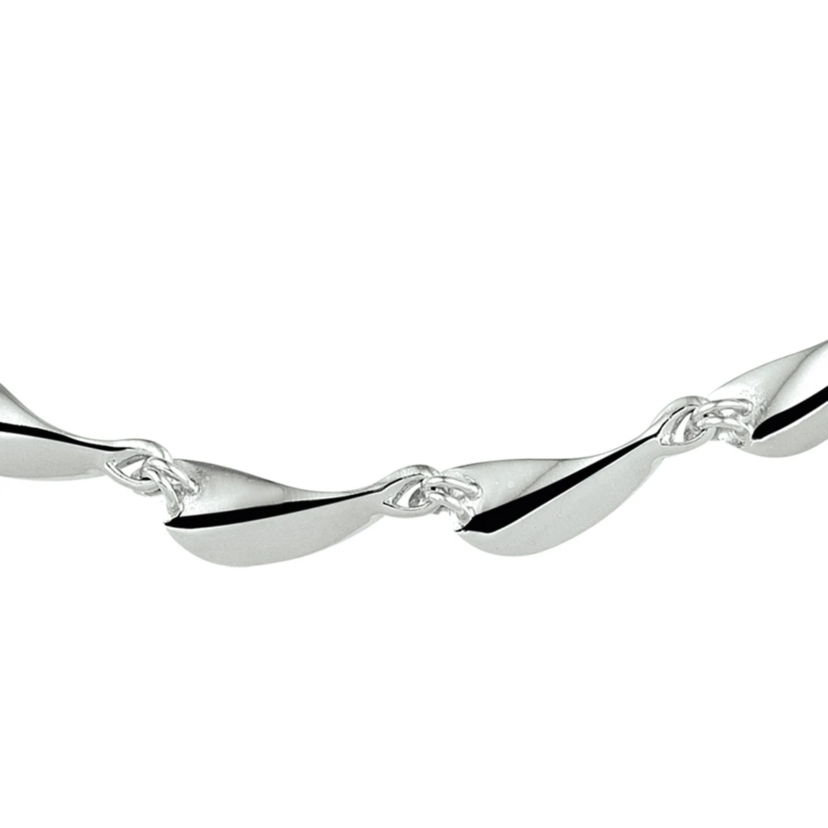 collier choker poli/mat 9,5 mm 42 cm zilver gerhodineerd