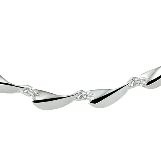 collier choker poli/mat 9,5 mm 42 cm zilver gerhodineerd
