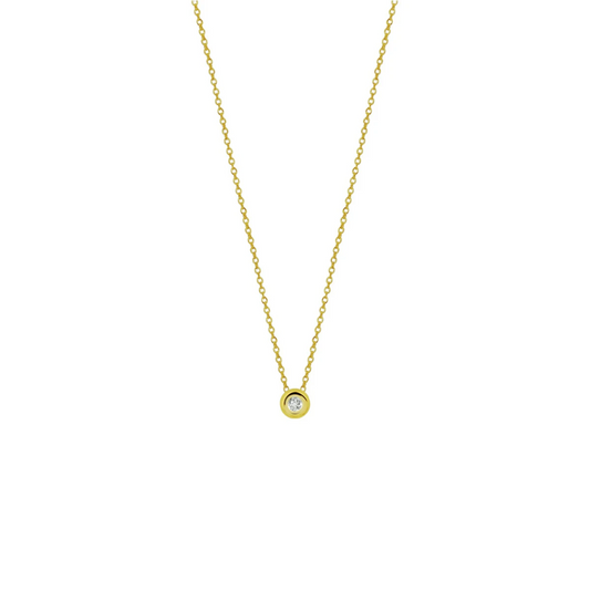 collier diamant 0.01ct h si 41 - 43 - 45 cm 14K geelgoud