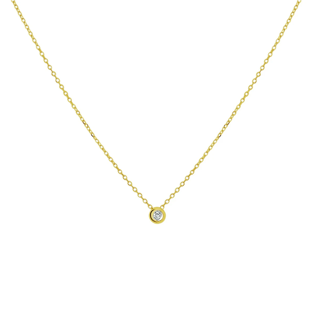 collier diamant 0.02ct h si 41 - 43 - 45 cm 14K geelgoud