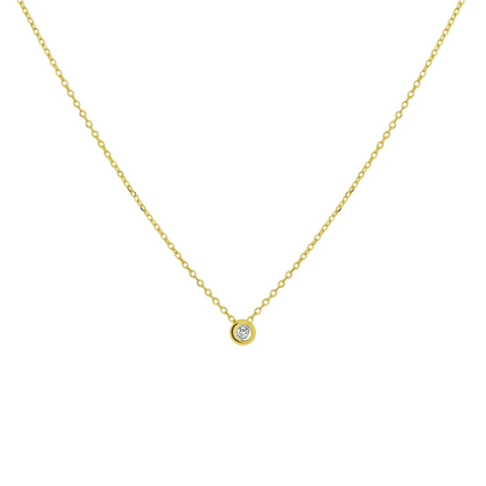 collier diamant 0.02ct h si 41 - 43 - 45 cm 14K geelgoud
