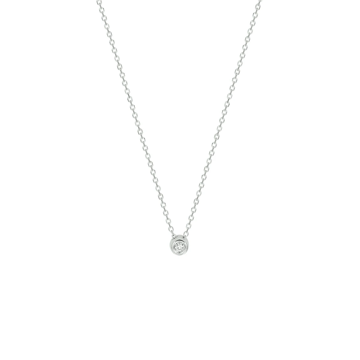 collier diamant 0.02ct h si 41 - 43 - 45 cm 14K witgoud