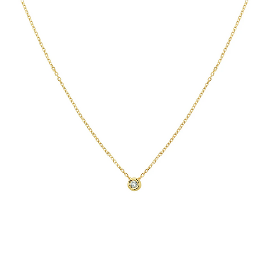 collier diamant 0.03ct h si 41 - 43 - 45 cm 14K geelgoud