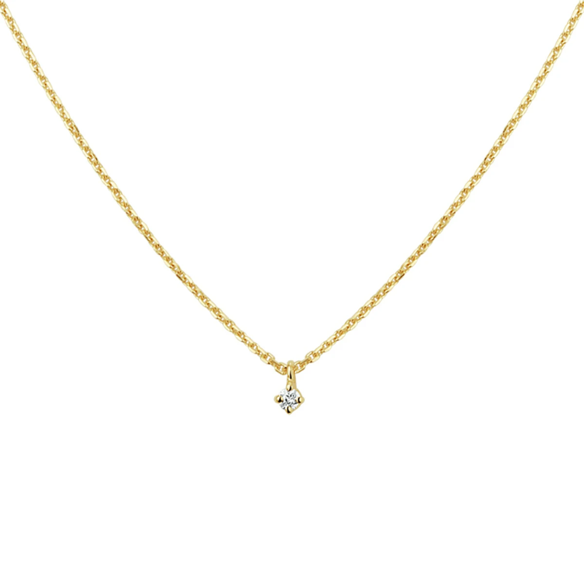 collier diamant 0.03ct h si 41 - 43 - 45 cm 14K geelgoud