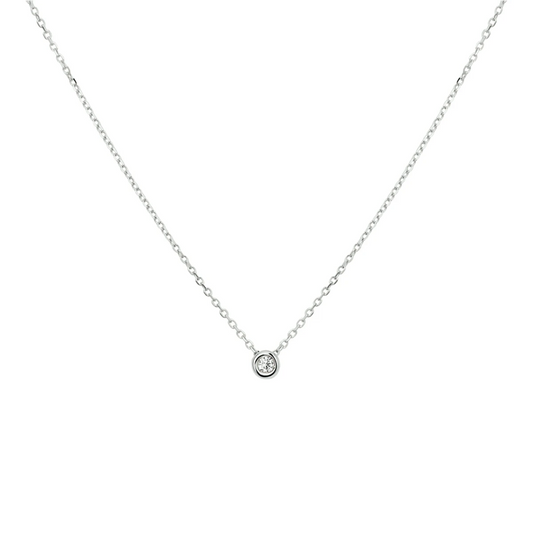 collier diamant 0.03ct h si 41 - 43 - 45 cm 14K witgoud