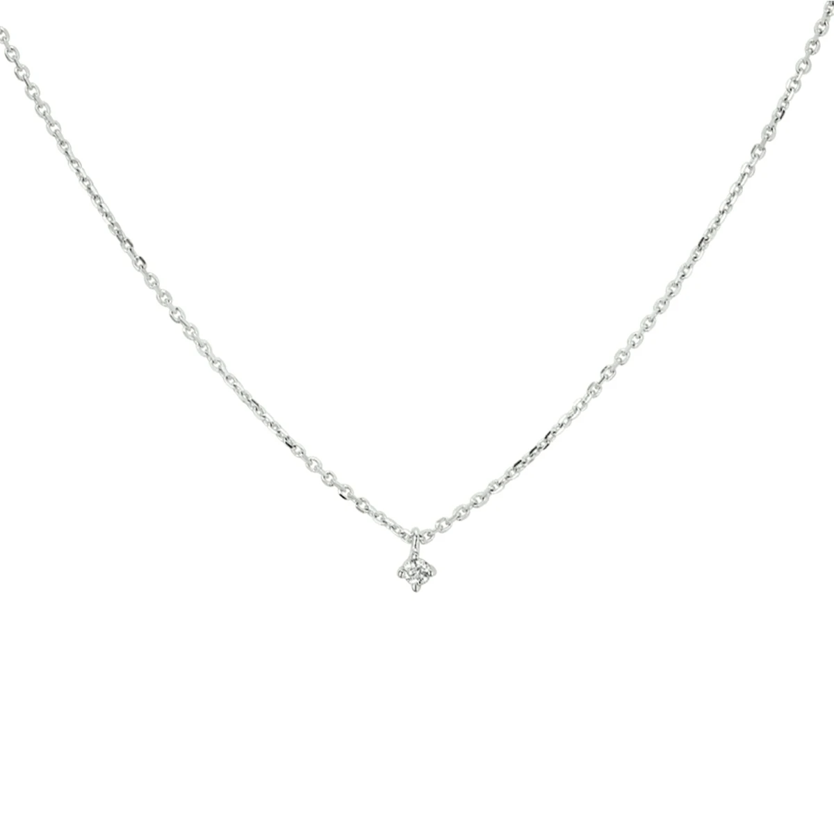 collier diamant 0.03ct h si 41 - 43 - 45 cm 14K witgoud