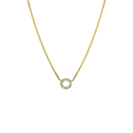 collier diamant 0.05ct h p1 41 - 43 - 45 cm 14K geelgoud