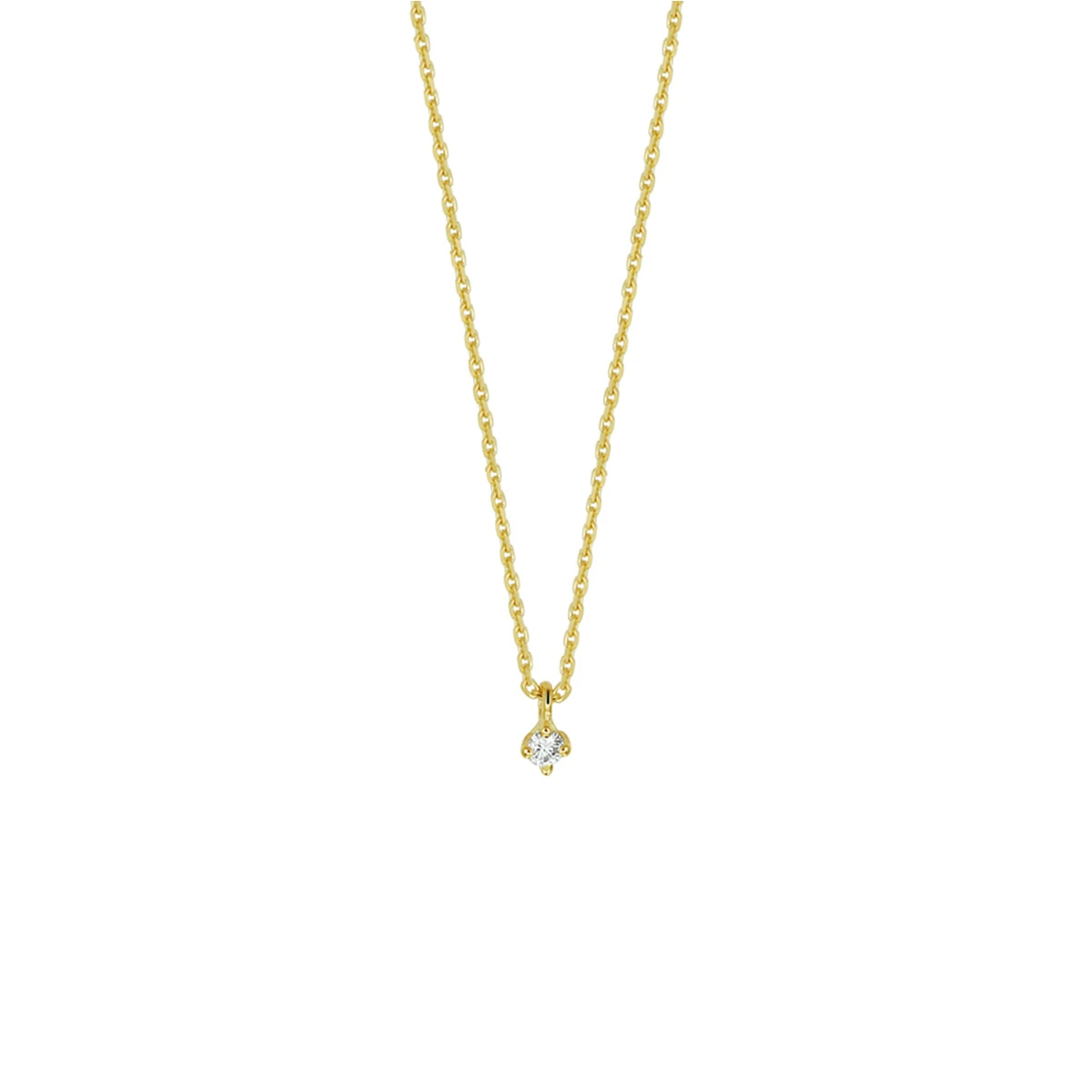 collier diamant 0.05ct h si 41 - 43 - 45 cm 14K geelgoud