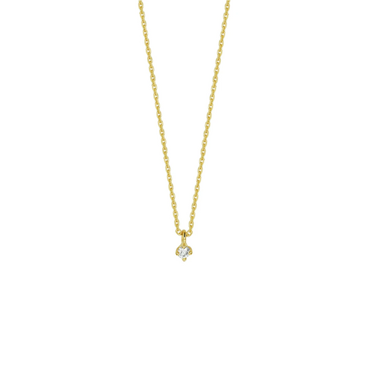 collier diamant 0.05ct h si 41 - 43 - 45 cm 14K geelgoud