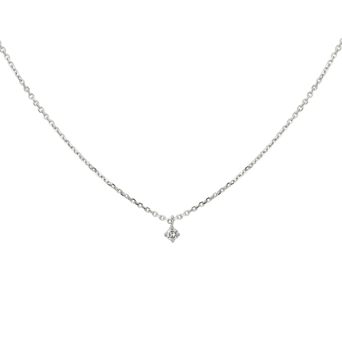 collier diamant 0.05ct h si 41 - 43 - 45 cm 14K witgoud