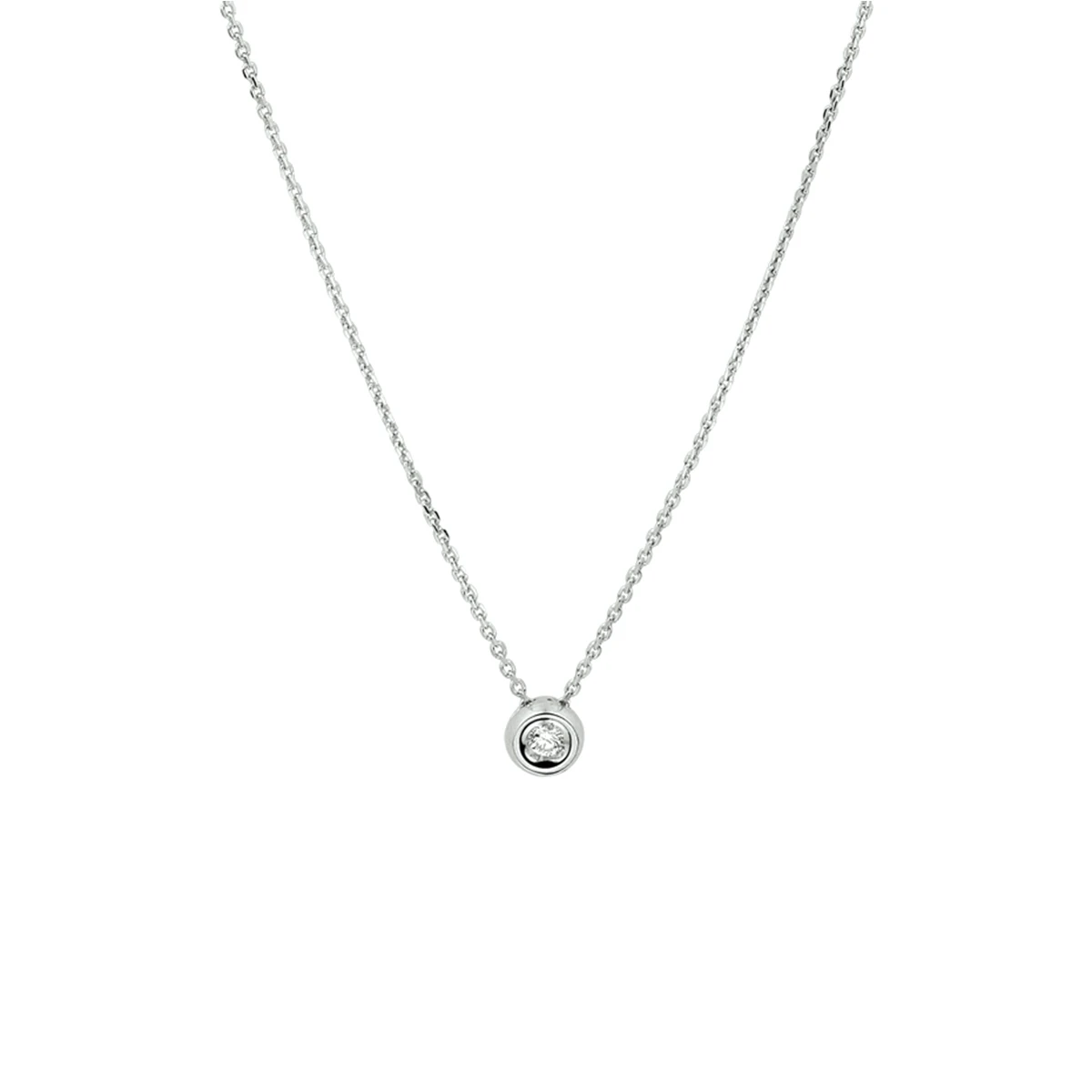 collier diamant 0.05ct h si 41 - 43 - 45 cm 14K witgoud