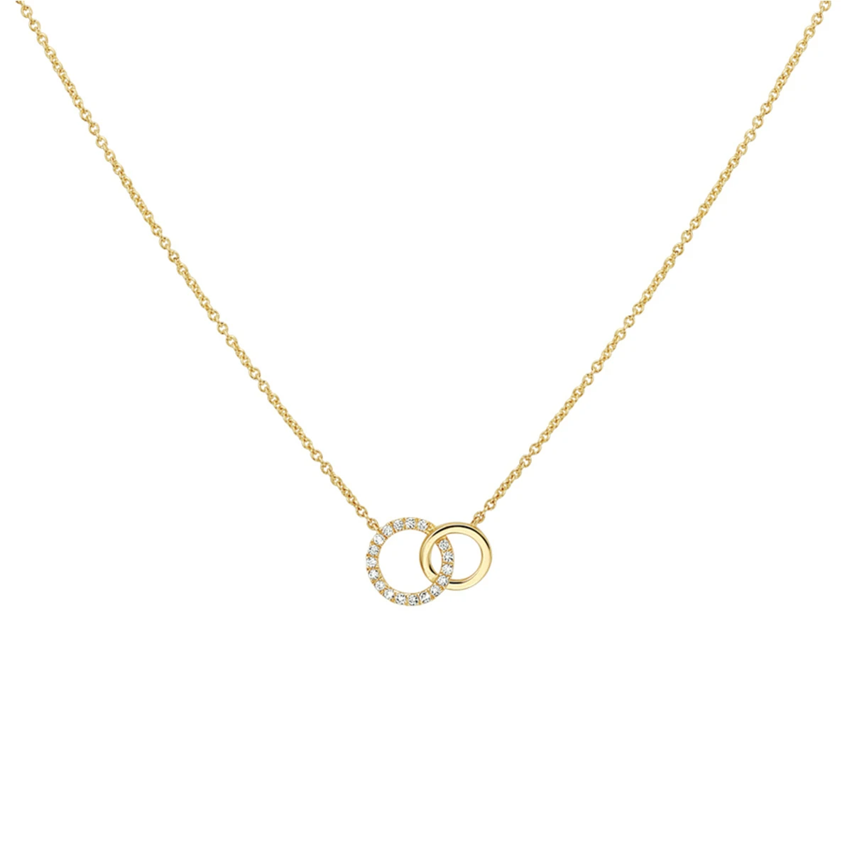 collier diamant 0.08ct h p1 41 - 43 - 45 cm 14K geelgoud