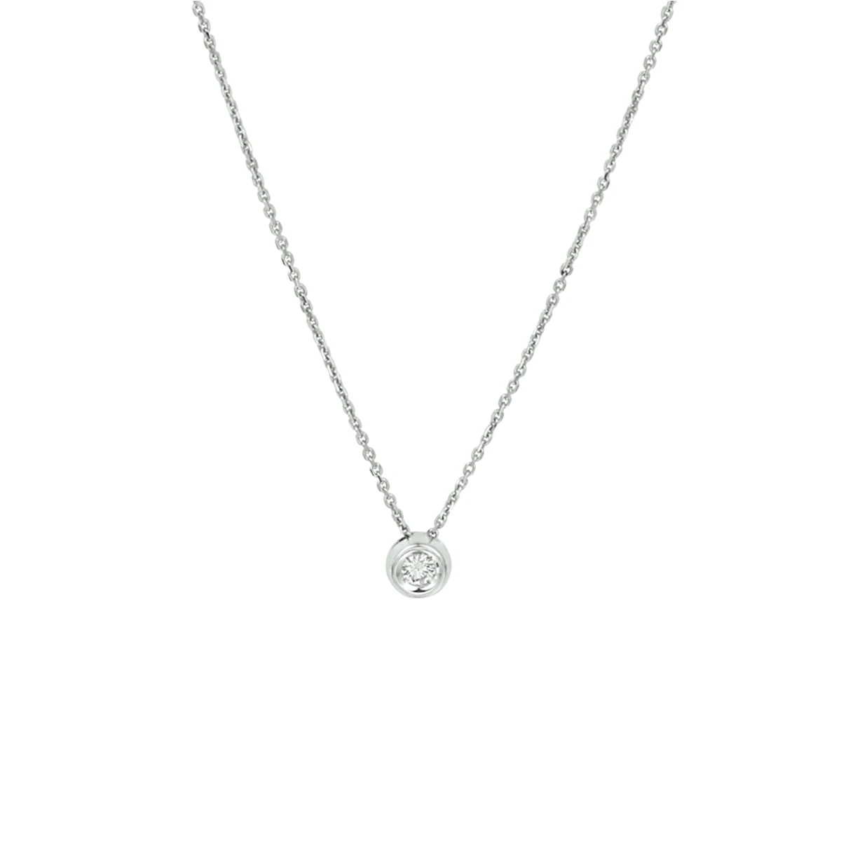 collier diamant 0.10ct h si 41 - 43 - 45 cm 14K witgoud