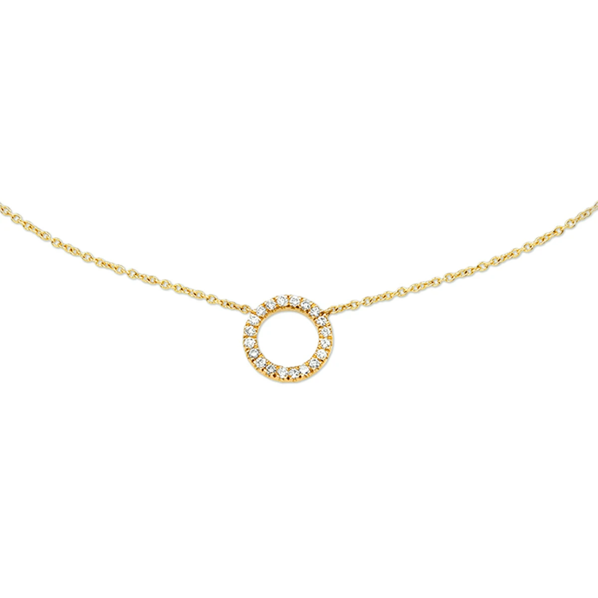 collier diamant 0.11ct h p1 40 - 42 - 44 cm 14K geelgoud