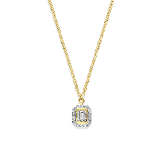 collier diamant 40 - 42 - 44 cm 0.255ct h si 14K geelgoud