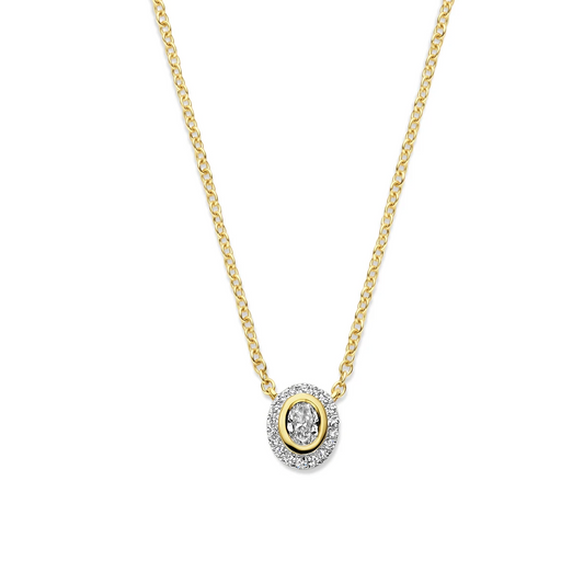 collier diamant 40 - 42 - 44 cm 0.25ct h si 14K geelgoud