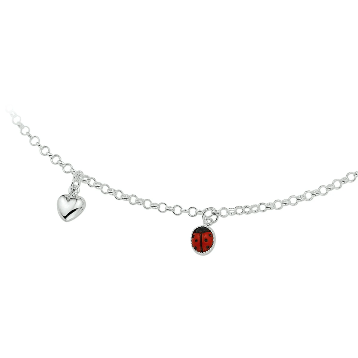 collier diverse bedels 38 cm zilver wit