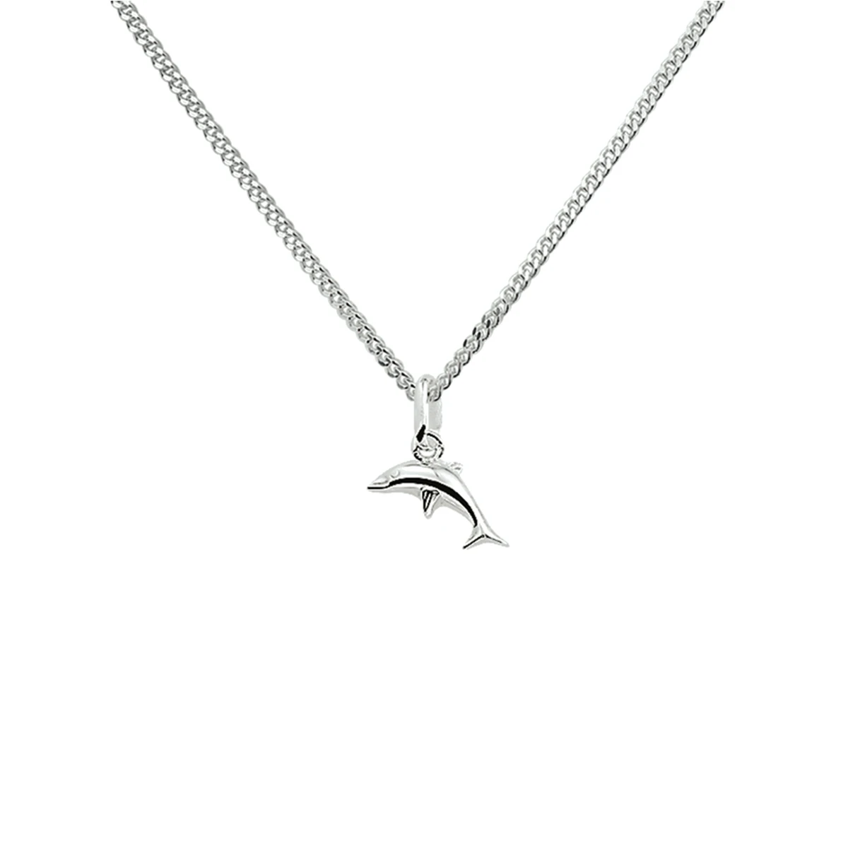 collier dolfijn 36 + 4 cm zilver wit