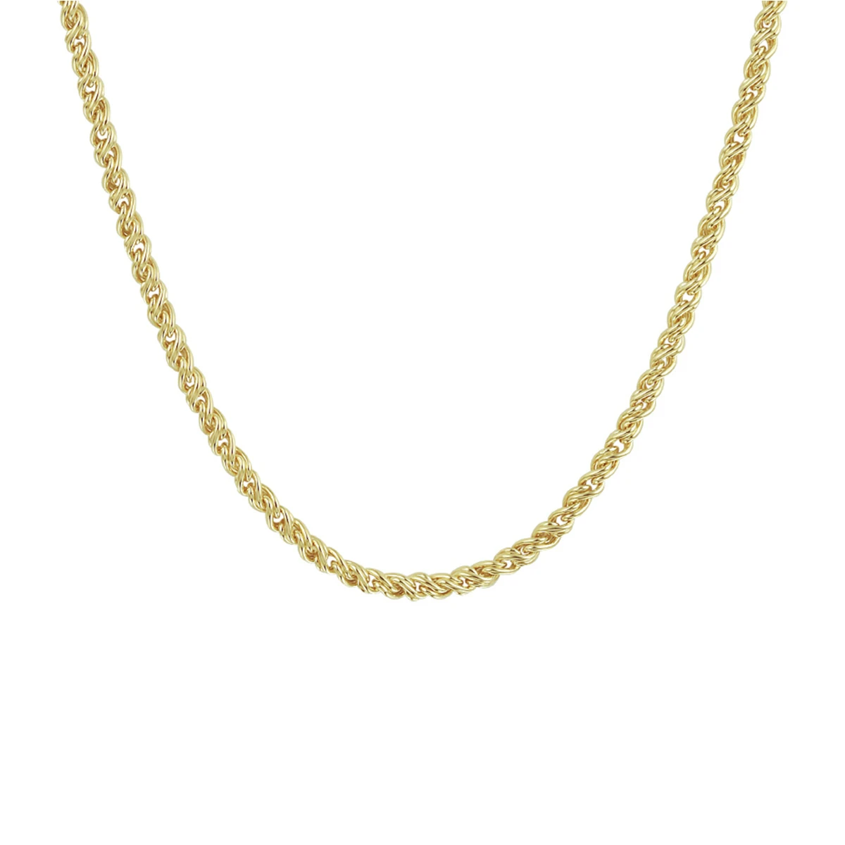 collier draadschakel massief 2,8 mm 45 cm silgold (geel met zilverkern)