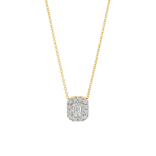 Collier Geelgoud (14k) met Lab grown Diamant